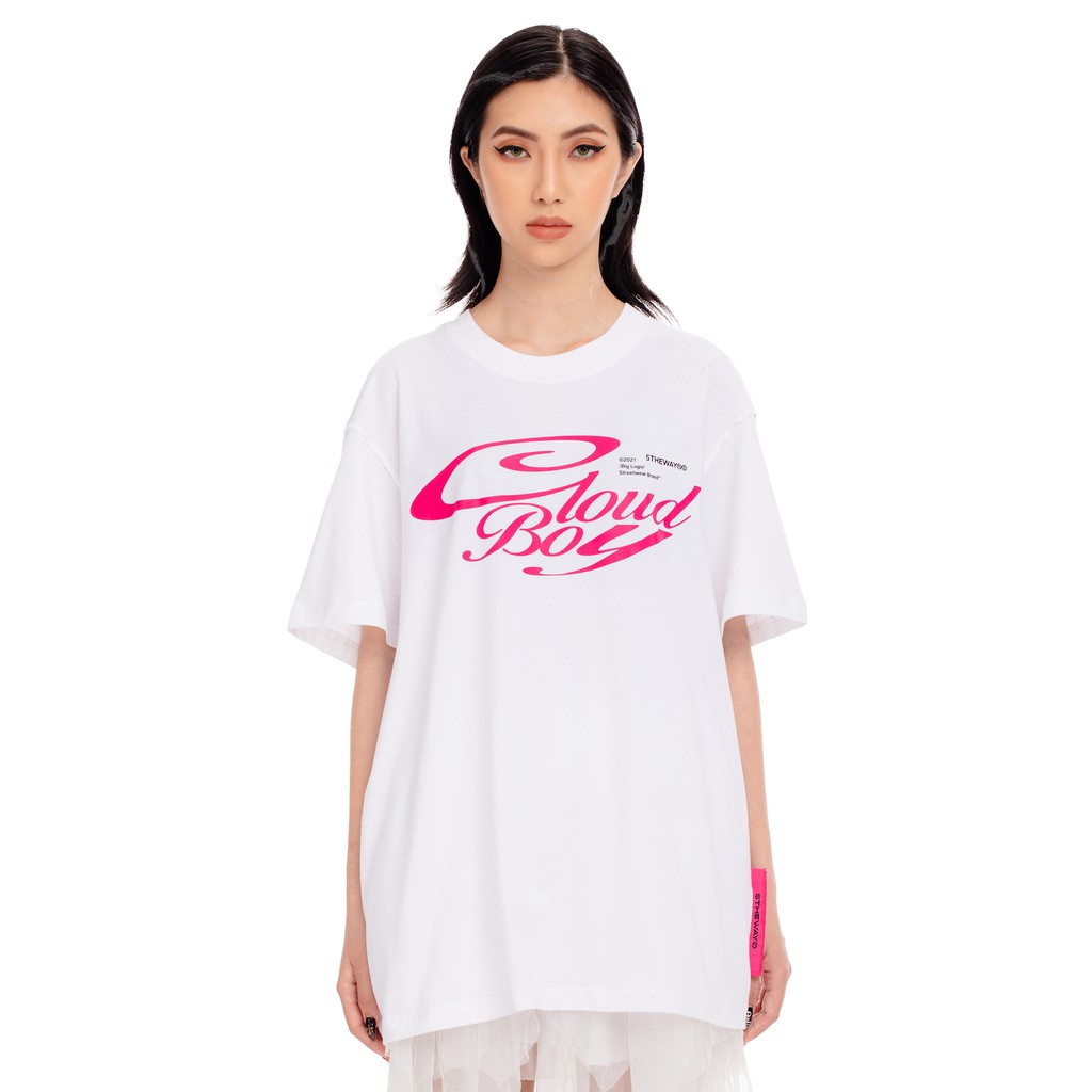 5THEWAY® /cloud boy/ SQUARE TEE™ in WHITE aka Áo Thun Tay Ngắn Trắng