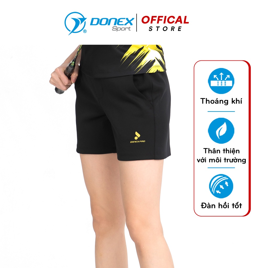 Quần Thể Thao Nữ DONEXPRO Form Regular, Dáng Short Thiết Kế 2 Túi Sâu Để Đồ, Cạp Phối Thun Co Giãn ASC-878