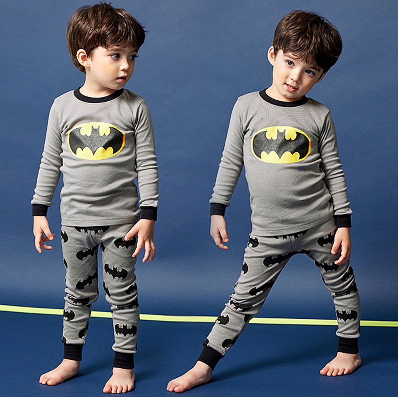Kids Boys Superhero Design Pajamas Sleepwear Newborn Long Sleeve Top+Pants Leggings Warm Nightwear