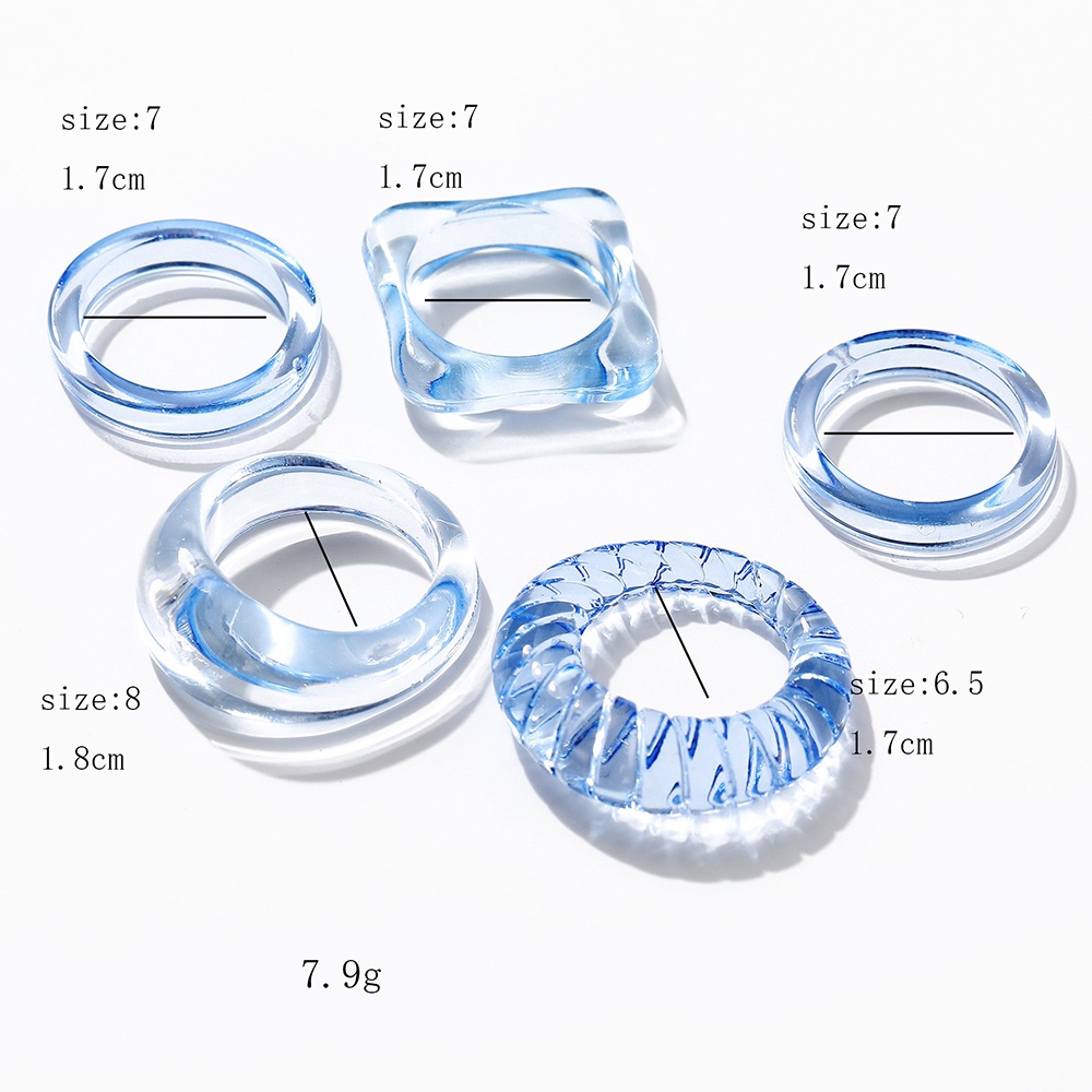 Nhẫn Nhựa Resin Trong Suốt Nhiều Màu Sắc Phong Cách Ins Thời Trang Cho Nữ