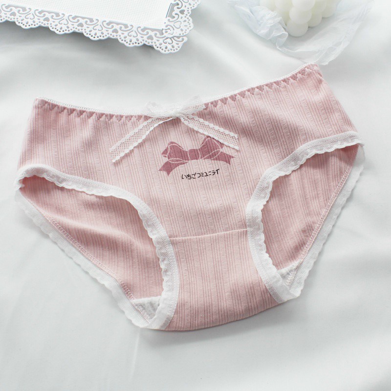 Quần Lót Nữ Cotton Nơ Hồng Dễ Thương Kháng Khuẩn Mềm Min Underwear 250150