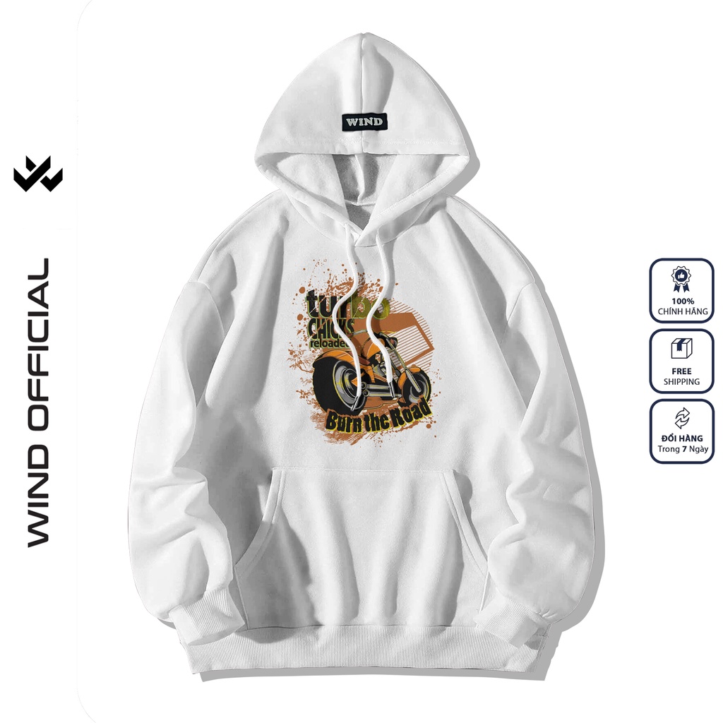 Áo hoodie unisex form rộng WIND bản Premium nỉ ngoại TURBO nam nữ oversize ulzzang