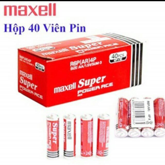 Bin Maxell 2AA hộp 40 viên chính hãng