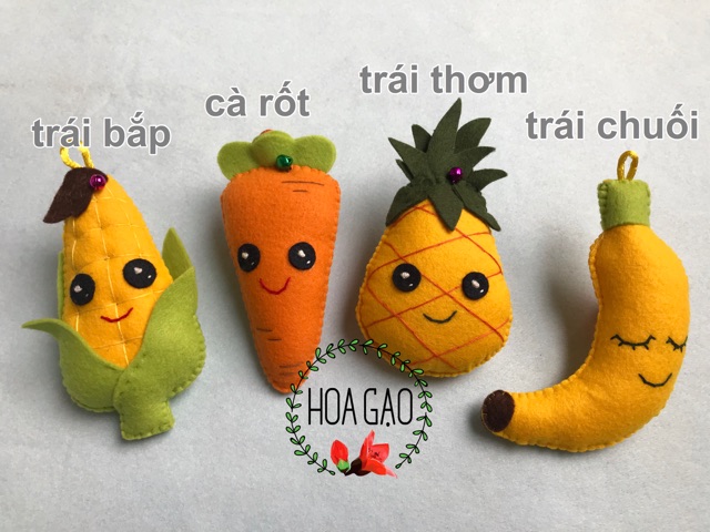 treo nôi, treo cũi trái cây rời CAO CẤP - đồ chơi nhồi bông handmade an toàn cho bé