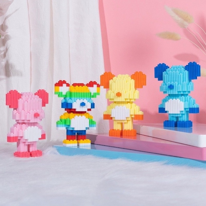 Bộ Đồ Chơi Lắp Ráp Mô Hình Lego Gấu Bạo Lực Mini 12cm DIY