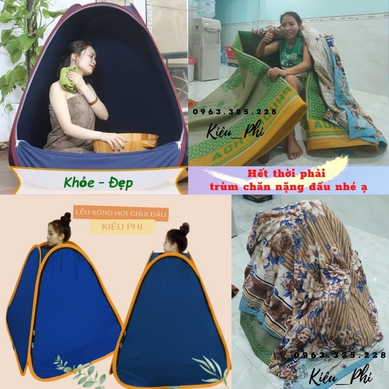 Lều xông hơi tự bung ( màu ngẫu nhiên)- lều xông hơi sau sinh chui đầu cao cấp Kiều Phi