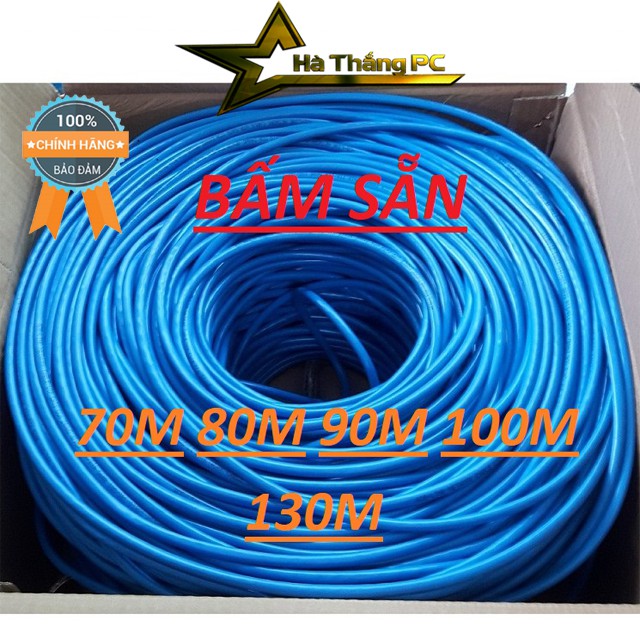 Dây Mạng Cat6 Bấm Sẵn 2 Đầu 70m 80m 90m 100m 130m