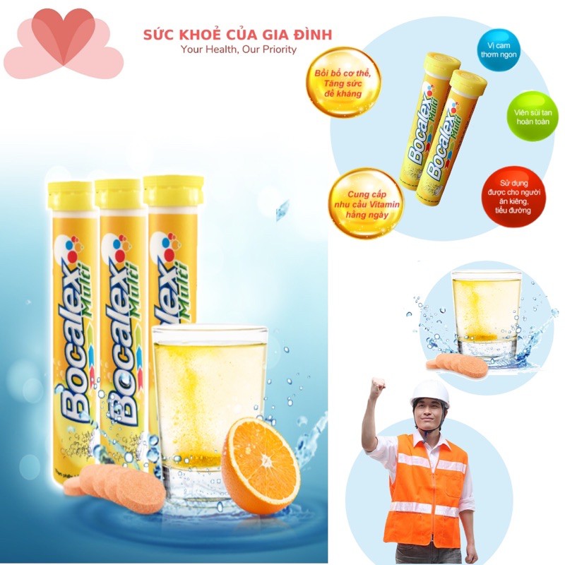 Viên sủi vitamin C Bocalex 20 viên - SỨC KHOẺ CỦA GIA ĐÌNH