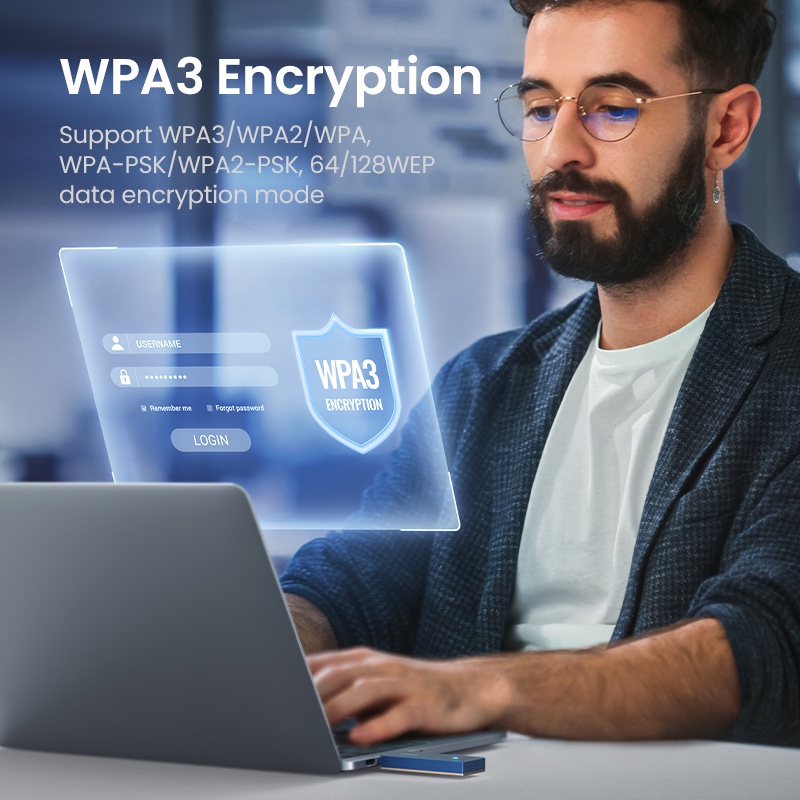 Usb Wifi UGREEN AX1800 6 USB3.0 5G &amp; 2.4G Băng Tần Kép Cho Máy Tính / Laptop Thẻ