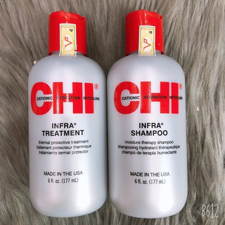 Cặp dầu gội xả CHI Infra shampoo & treatment siêu mượt cho tóc khô hư tổn USA 177ml