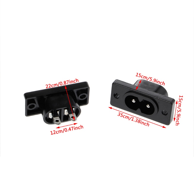 Set 5 đầu ổ cắm điện 2 đầu Ac 250v 2.5a Iec320 C8