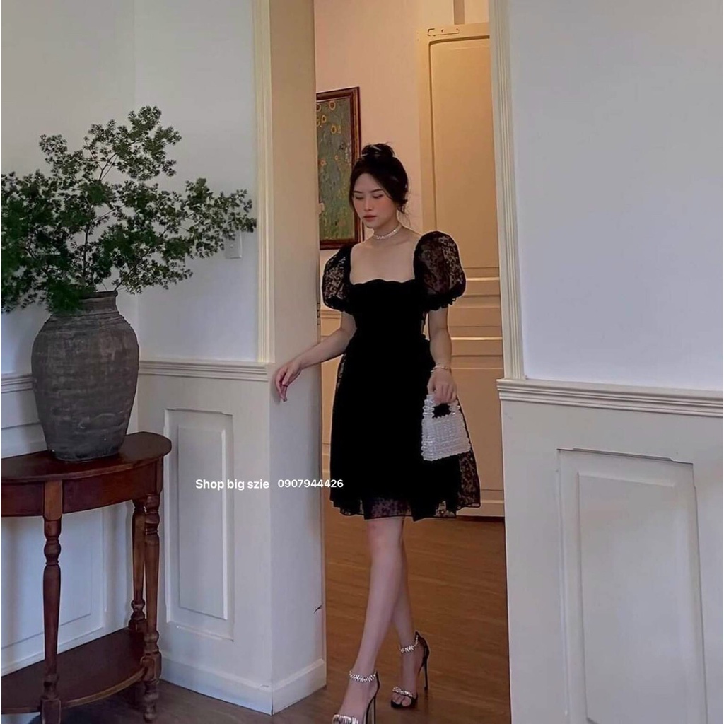 ĐẦM TIỆC BIG SIZE MÀU TRẮNG/ ĐEN CỘT NƠ LƯNG 6