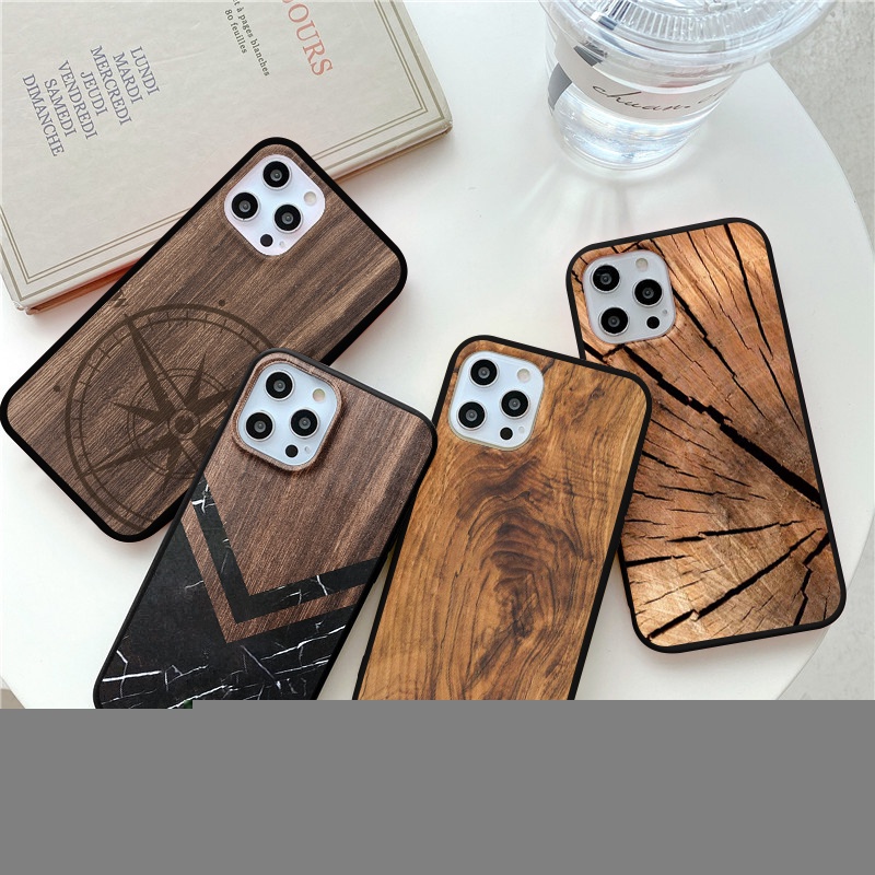 Ốp Lưng TPU Silicone HọA TiếT Vân Gỗ Cho iPhone 11 12 13pro 13 Pro Max mini 7Plus 6 6s 8 7 Plus XsMax XR X SE 2020 5