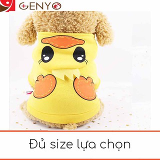 Áo mẫu mới cho thú cưng, áo  cho chó mèo hình vịt vàng 062