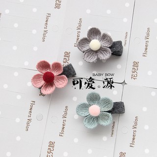 Kẹp tóc hoa len cho bé đáng yêu KTB20
