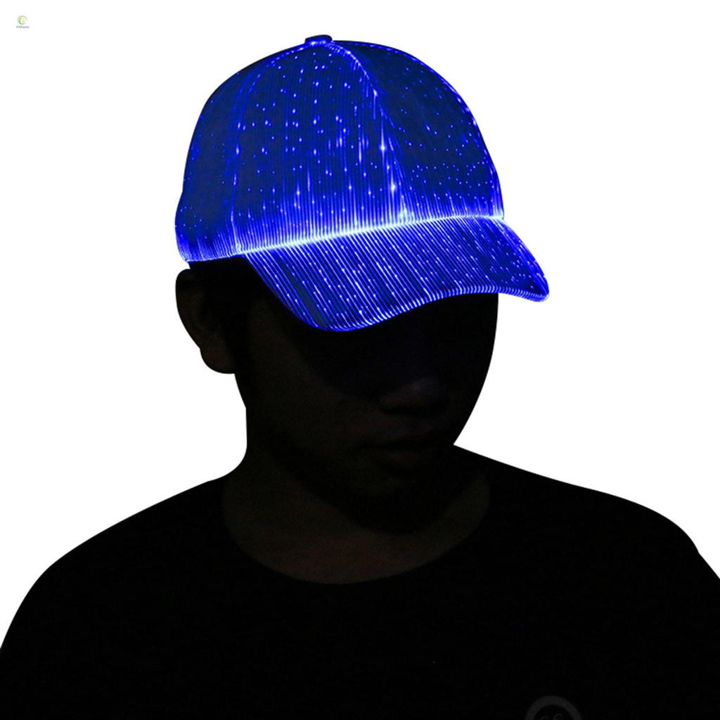 Illuminated Lighting LEDs Cap with 7 Colors Changeing and 4 Different Lighting Effects Modes Built-in 230mAh High Capacity Rechargeable Cell USB Powered Operated  Portable Adjustable Hatband