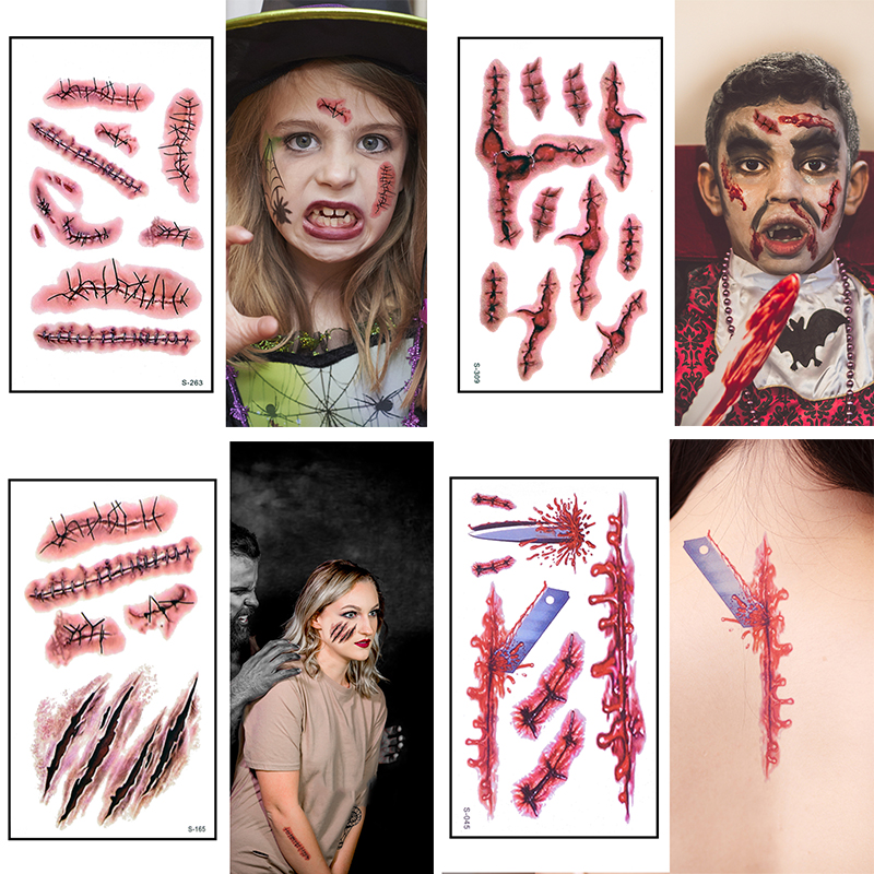 Hình Xăm Dán Tạm Thời Chống Nước Phong Cách Halloween Độc Đáo