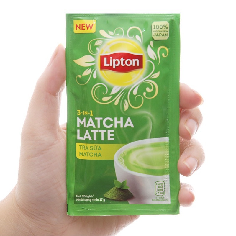 Bộ 3 Hộp Trà Sữa Lipton vị Matcha (Hộp 8 Gói x 17g)