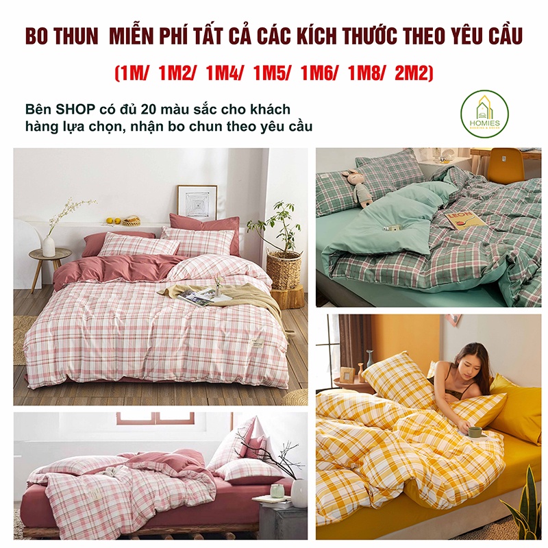 Bộ chăn Ga Gối Cotton Tici Kẻ HOMIES Bedding & Décor Mẫu Mới Nhất  - Nhập Khẩu Không ba