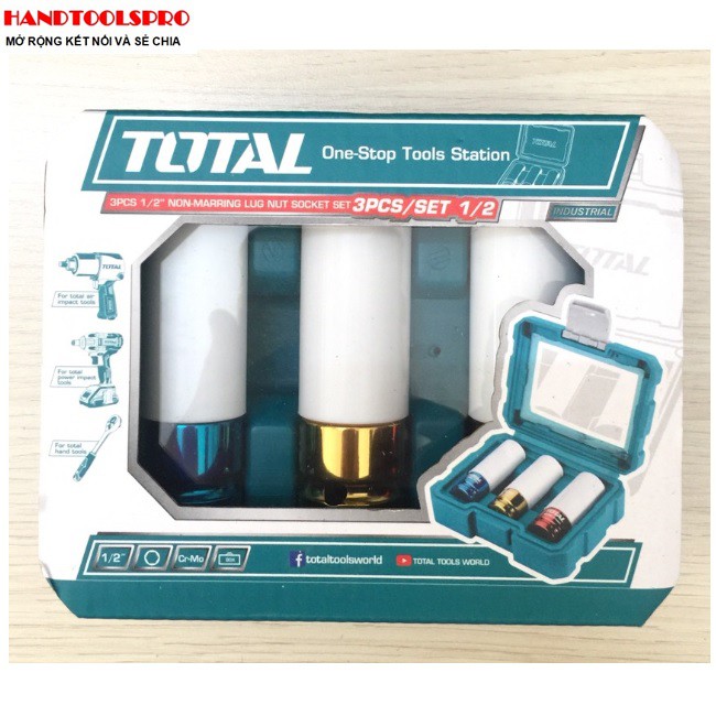 Bộ tuýp lục giác dài bọc nhựa 17,19,21mm 3 chi tiết Total THMLNS031