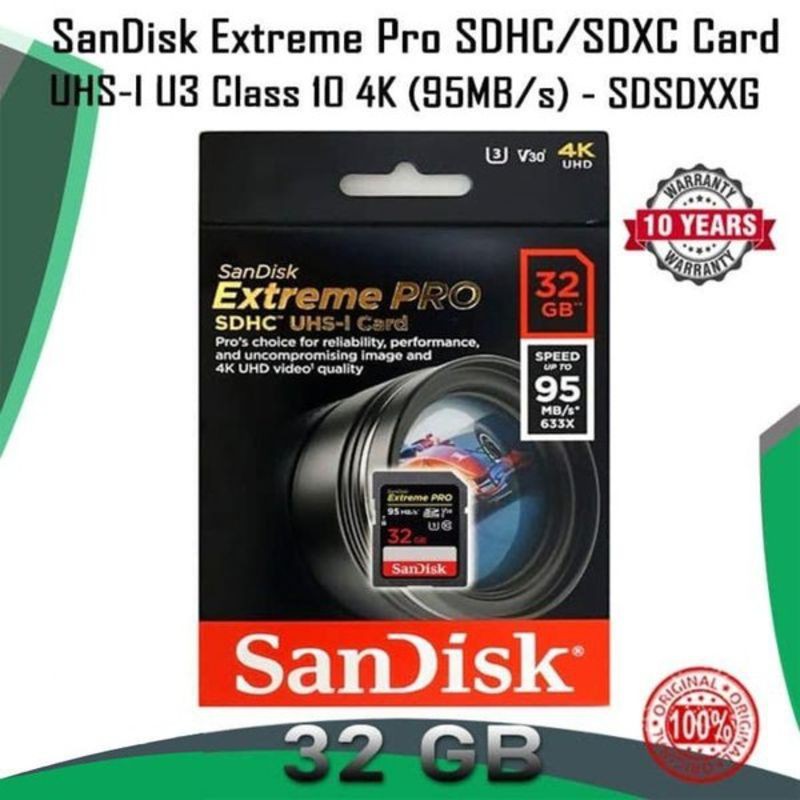 Thẻ Nhớ Sd Mmc Cho Máy Ảnh Sdxc Sandisk Extreme Pro 32 32gb | BigBuy360 - bigbuy360.vn