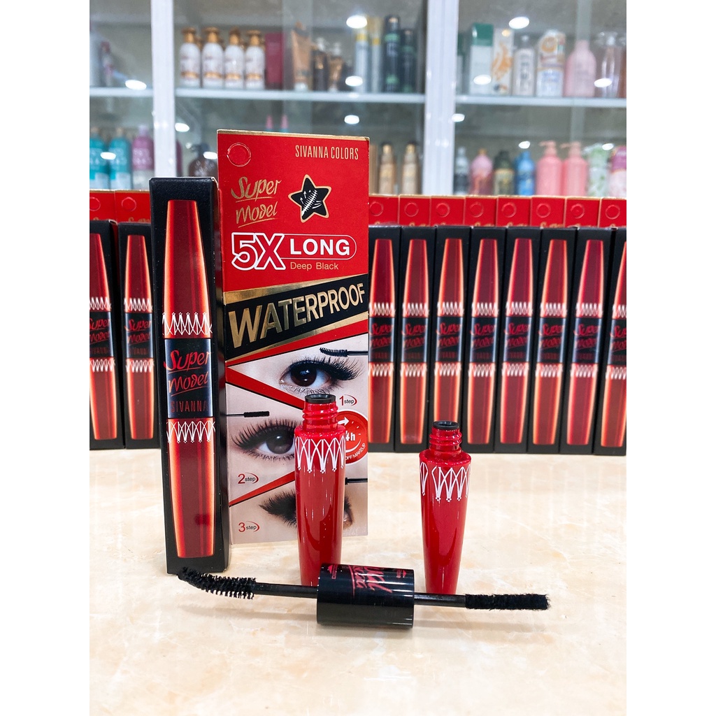 Mascara 2 Đầu Sivanna Colors Super Model 5X Long Waterproof Thái Lan