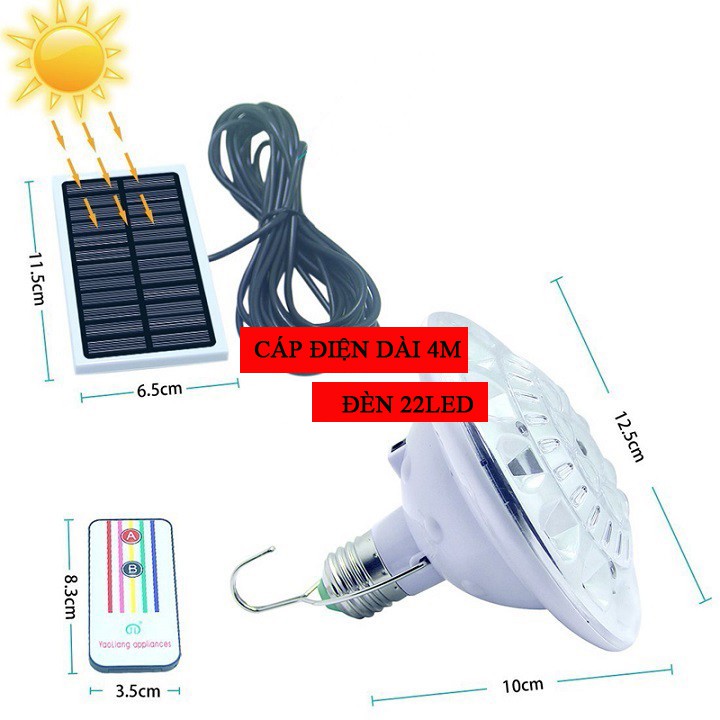 Đèn Led năng lượng mặt trời 22Led -  bóng đèn tích điện