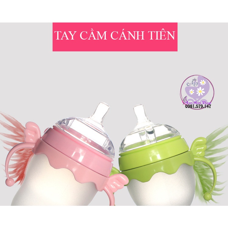Tay cầm bình sữa cổ siêu rộng hình cánh tiên tương thích bình Fatzbaby và Como