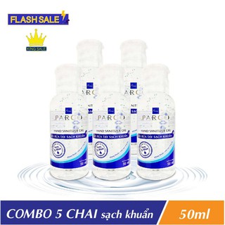 COMBO 5 CHAI Gel Rửa Tay PARCO chứa 70% Alcohol tiêu diệt đến 99.9%, đặc biệt không làm khô da tay
