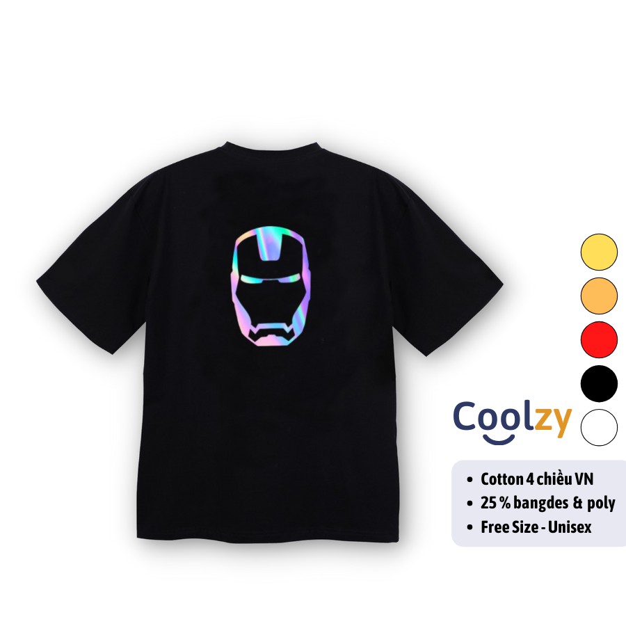 Áo Thun Tay lỡ  Áo Phông In Phản Quang Iron Man | CoolZy