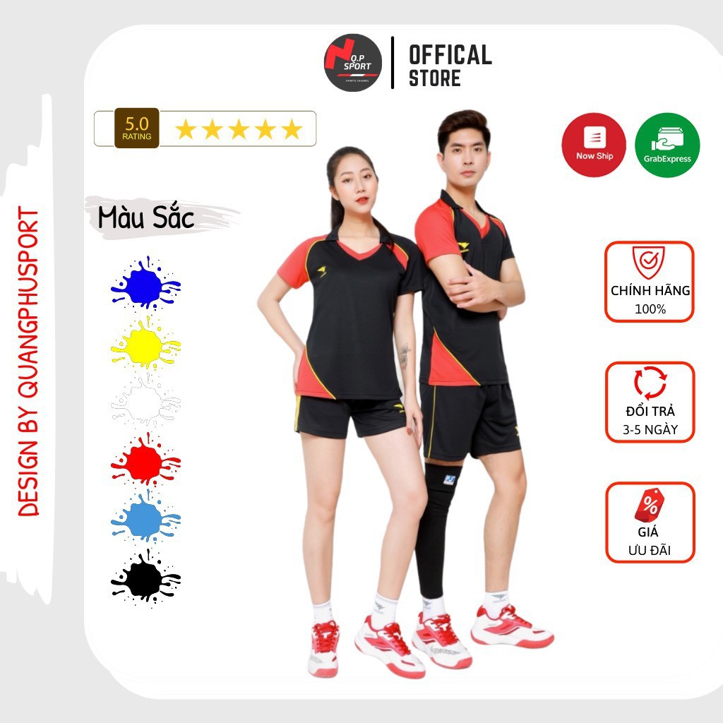 Bộ Quần Áo Bóng Chuyền Nam Nữ Thương Hiệu HIWING Chất Vải Mè Thun Mát Lạnh Cao Cấp Co Dãn Đa Chiều Mẫu H6 *