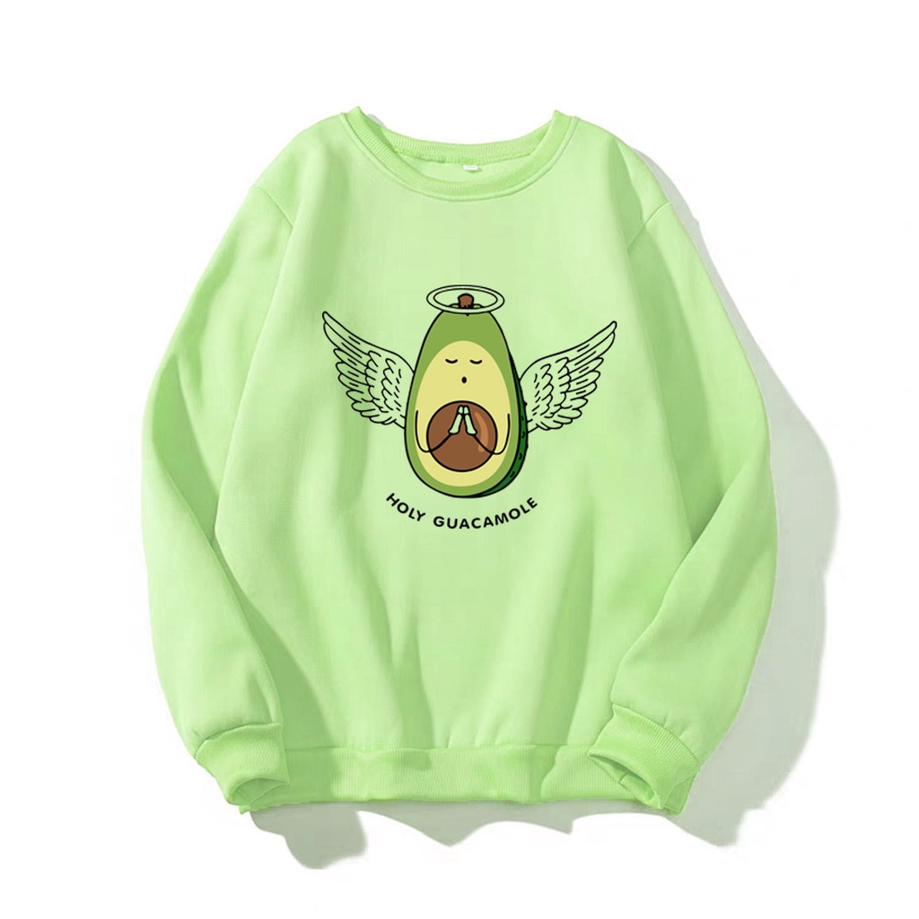 ÁO SWEATER UNISEX NAM NỮ  FORM RỘNG IN HÌNH QUẢ BƠ THIÊN THẦN SIÊU CUTE