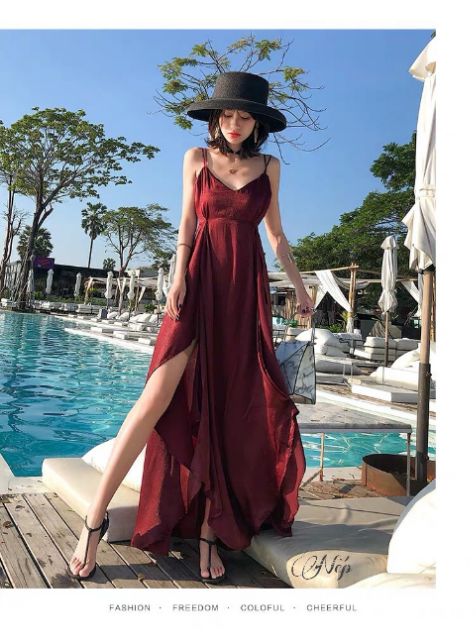 Váy maxi lụa đi biển dây mảnh quyến rũ sống ảo cực mê [HÀNG CÓ SẴN] | BigBuy360 - bigbuy360.vn