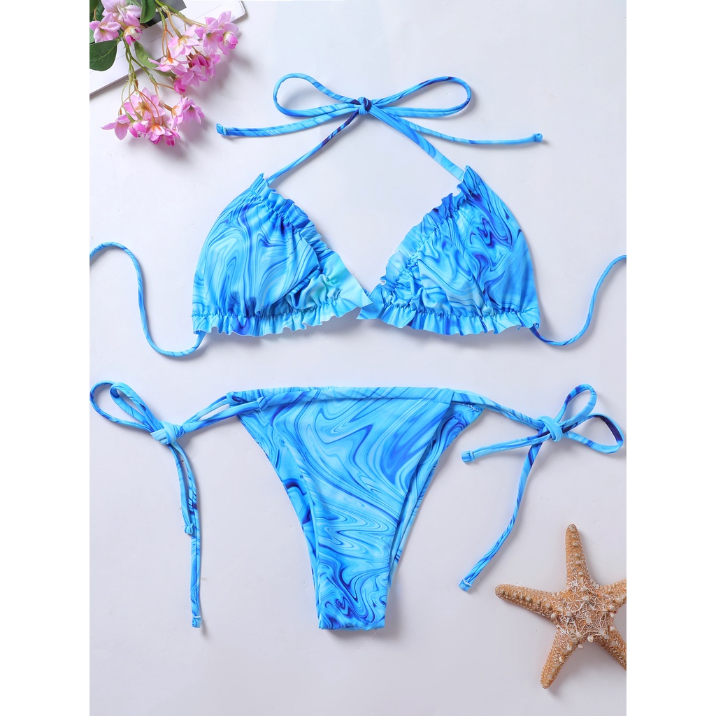 [BKN1497] &lt;ÂU&gt; SET BIKINI XANH BLUE LOANG