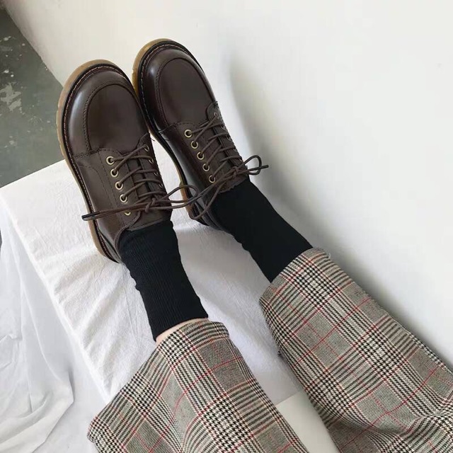 CÓ SẴN -SHIP NGAY Giày ulzzang vintage nâu đen đế trong siêu mềm có ảnh thật cuối | BigBuy360 - bigbuy360.vn