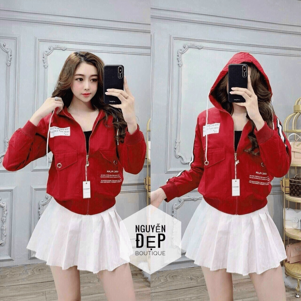 [HCM]Áo khoác dù nữ 2 lớp chống nắng tia Uv cực tốt có mũ siêu hot cho các chị em KME FASHION