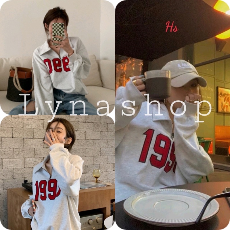 Áo Sweater Cổ Khóa 1996 🦋 Áo Thun Nỉ Unisex Cổ Cao Dáng Rộng Dài Tay 2 Màu 🦋 | BigBuy360 - bigbuy360.vn