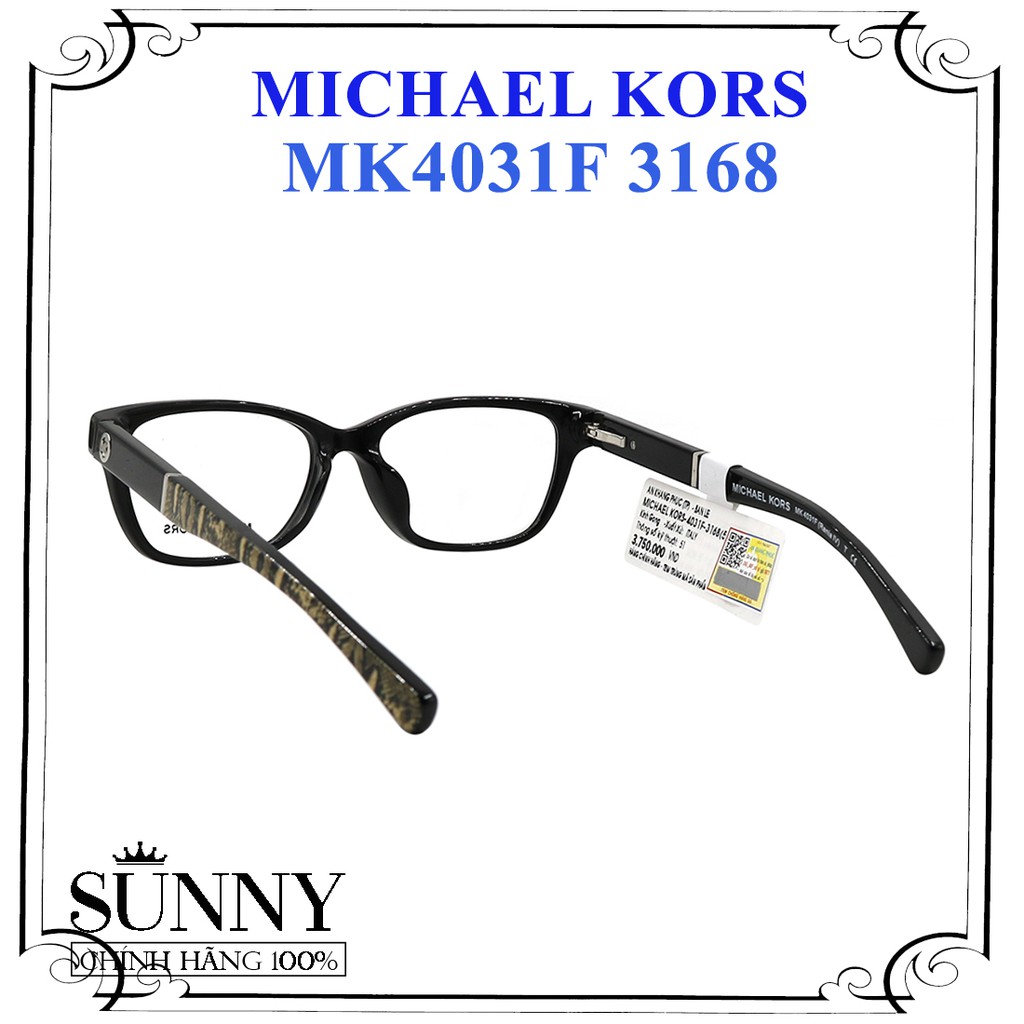 MK4031F - gọng kín thời trang Michael Kors chính hãng, thiết kế dễ đeo bảo vệ mắt