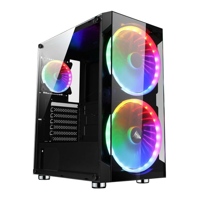 Thùng Máy Tính Case VSP Gaming FA405 (Có Sẵn 2 Fan LED ARGB 20cm) (KHT)