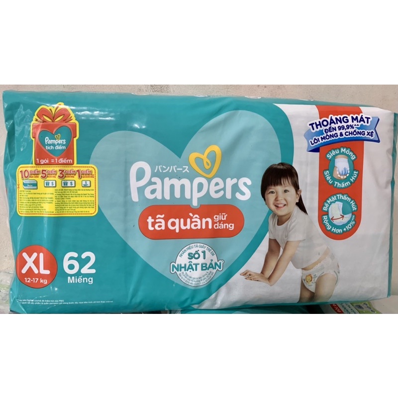 Tã quần Pampers M74/L68/XL62/XXL56