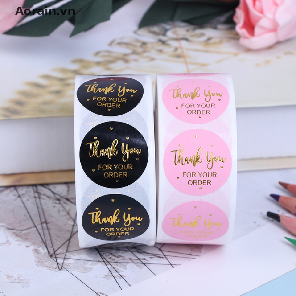 Set 500 Miếng Dán Trang Trí In Chữ Màu Hồng / Đen