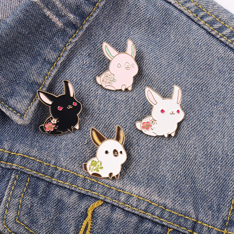 Ghim cài áo hình chú thỏ hoạt hình dễ thương ngộ nghĩnh