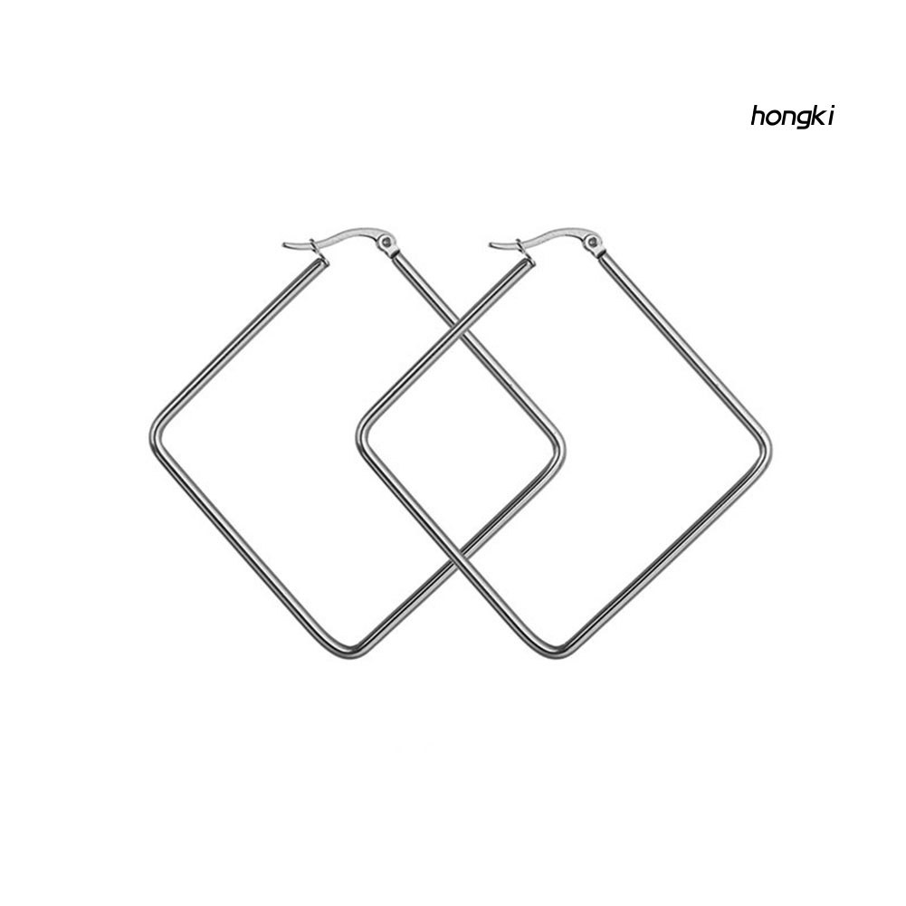 Đôi khuyên tai hình vuông lớn hợp thời trang cho nữ