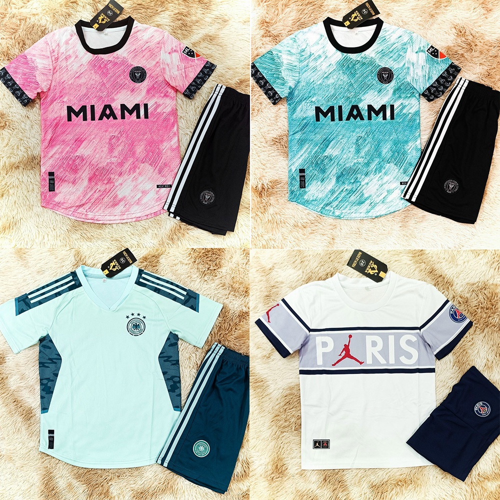 Bộ sưu tập quần áo bóng đá size nhỏ trẻ em các câu lạc bộ đá banh miami mu liver psg paris pháp việt nam mới 2022 2023
