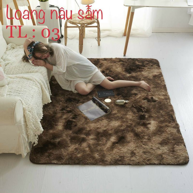 Thảm Lông Loang Trải Sàn Lông Dầy Hàng Đẹp 2020  Mặt Sau Chồng trơn trượt