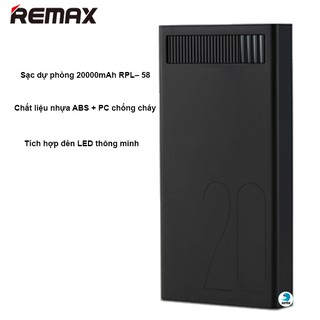 Pin Dự Phòng 20000mah Remax RPL-58 (Đen)