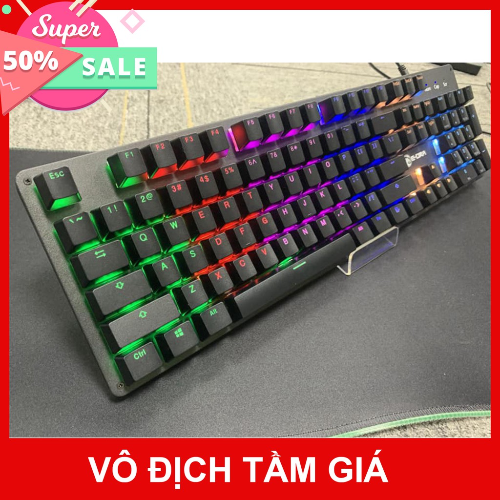 Bàn phím cơ E-DRA EK311 - Vỏ kim loại - Đèn led Rainbow siêu sáng - Blue switch - Bảo hành 24 tháng