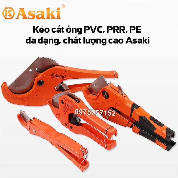 Kéo cắt ống nhựa PVC, PPR, PE đa dạng, hạng nặng Asaki 35mm, 42mm