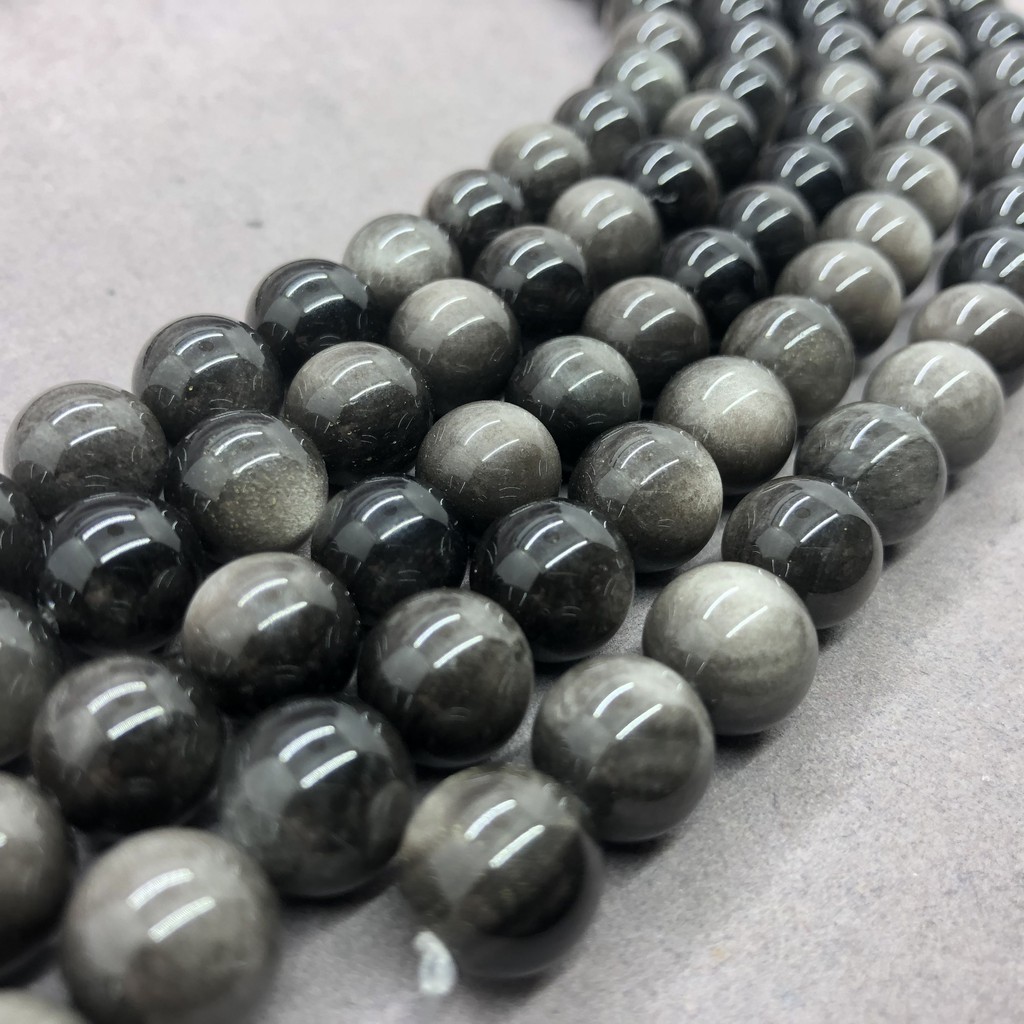 Chuỗi Hạt Đá Obsidian Đôi Mắt Thiên Nhiên 5A 6-14mm Tự Làm Trang Sức