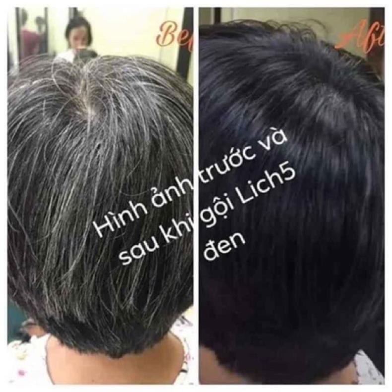 [MỘT GÓI] - Dầu gội thảo dược phủ bạc đen tóc sau 5 phút - Lich 5